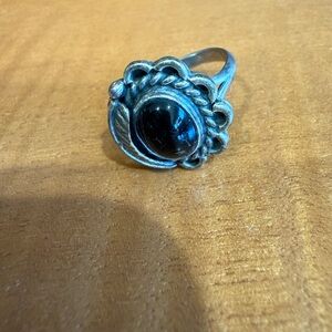 Elegant Black Silver Ring